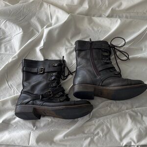 Stylish Dark Brown Women's Combat Boots